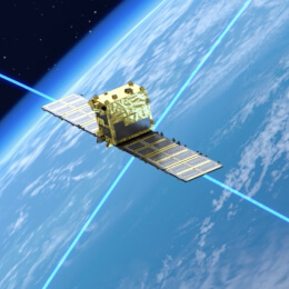 地球を周回している人工衛星の写真